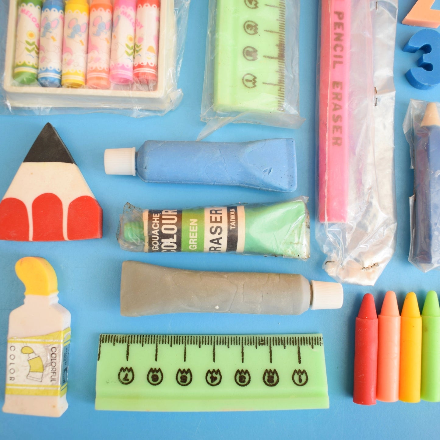 Vintage 1980s Collectable Erasers / Rubbers - Art Equipment