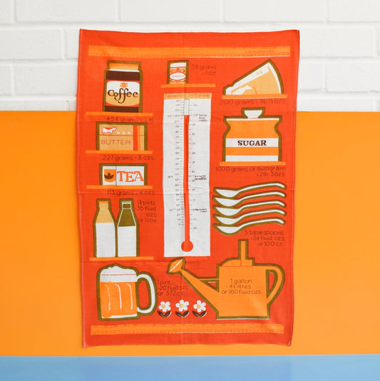 Vintage 1970s Tea Towel - Metric Measurements - Unused- Choice Of Colours by Vintage
