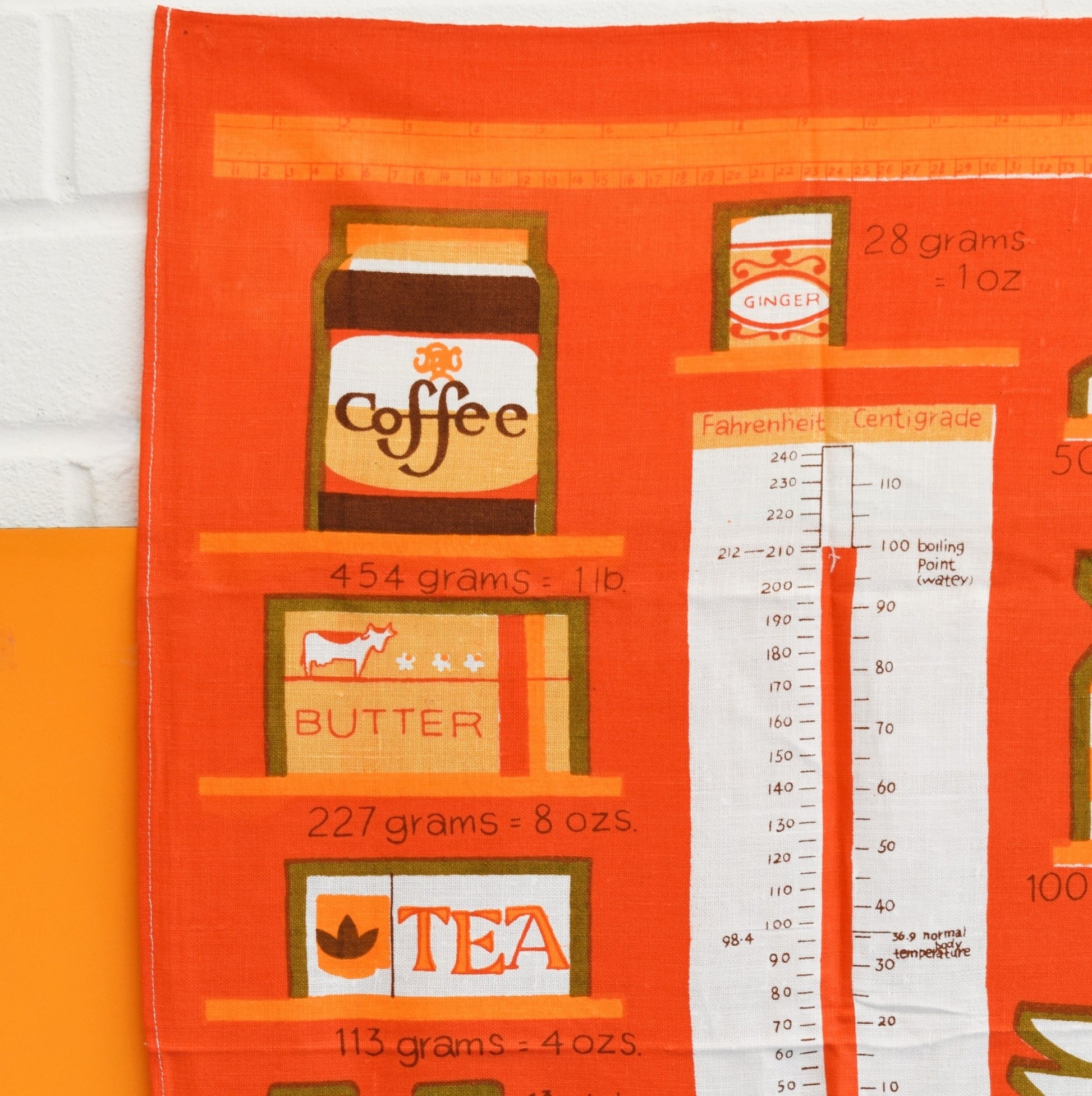 Vintage 1970s Tea Towel - Metric Measurements - Unused- Choice Of Colours by Vintage