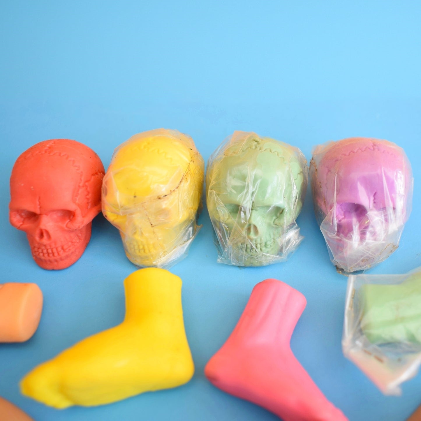 Vintage 1980s Collectable Erasers / Rubbers - Body Parts