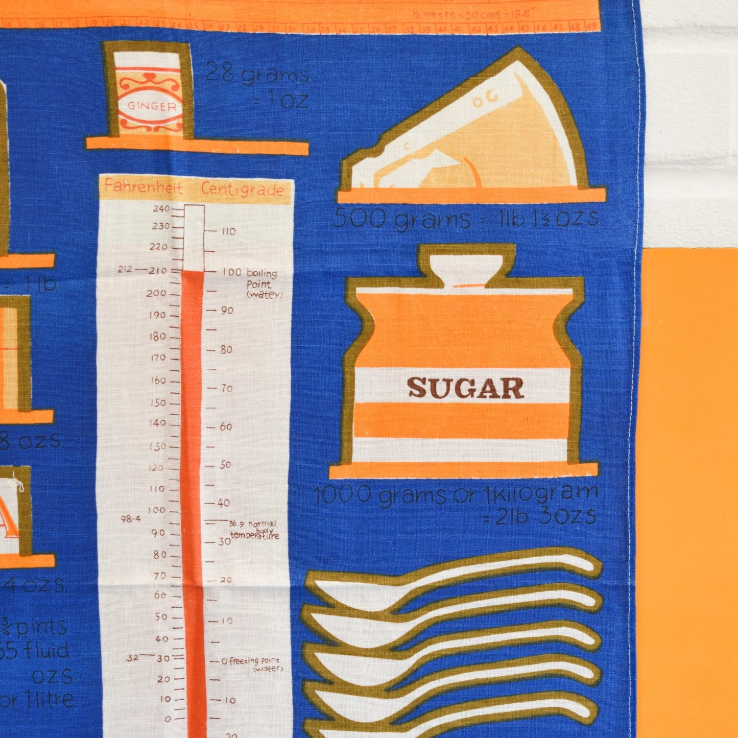 Vintage 1970s Tea Towel - Metric Measurements - Unused- Choice Of Colours by Vintage