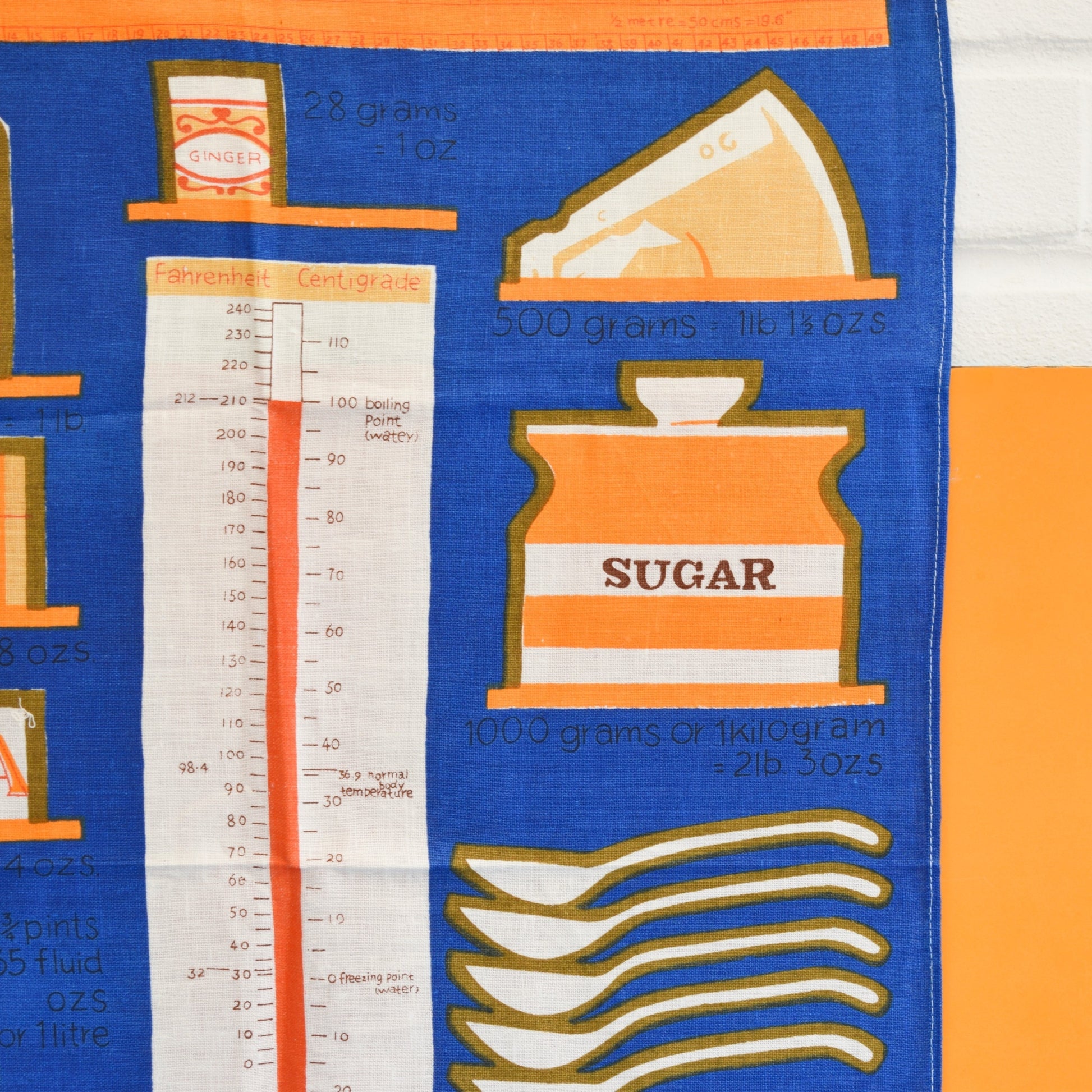 Vintage 1970s Tea Towel - Metric Measurements - Unused- Choice Of Colours by Vintage