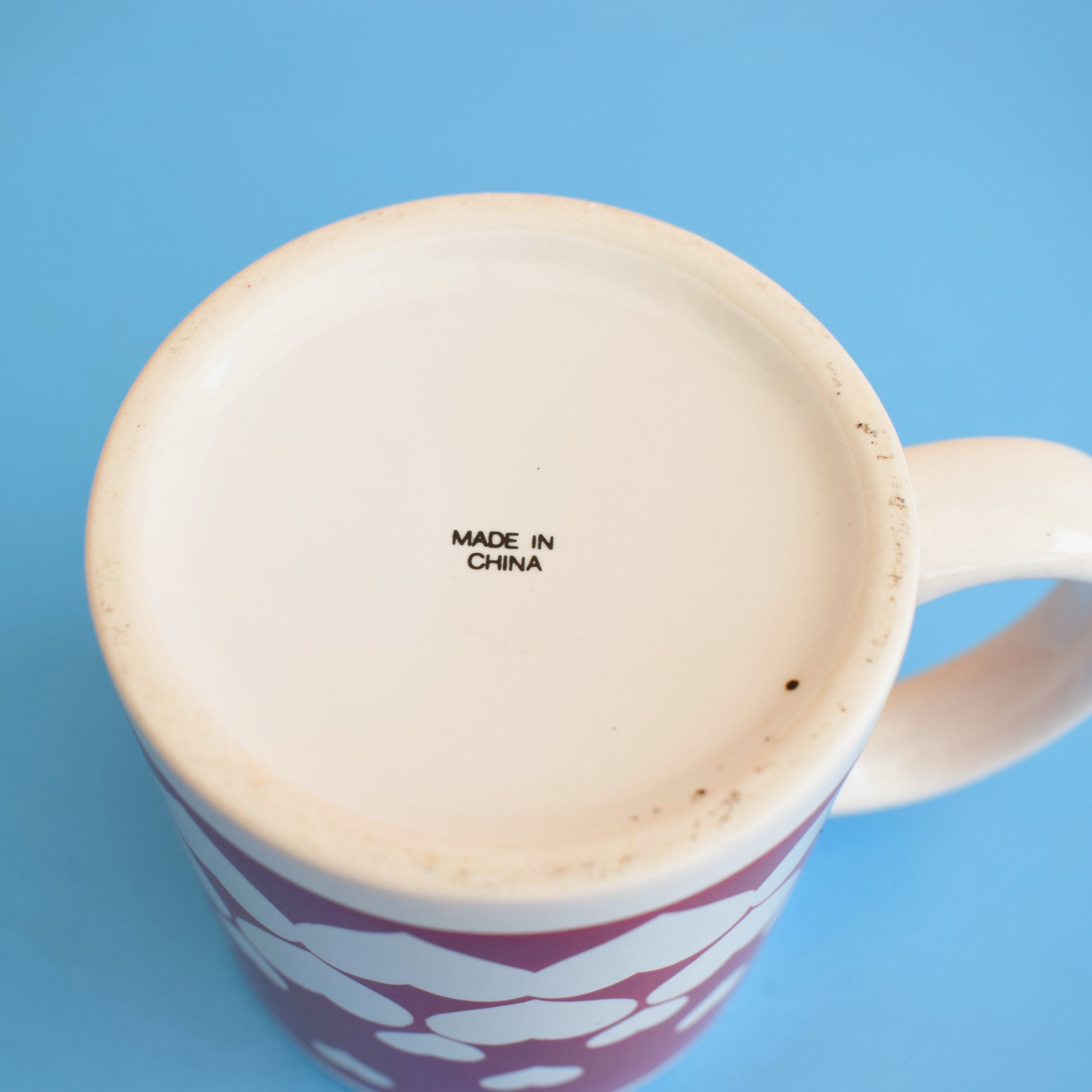 Vintage 1980s Heart Print Mug - Red & White by Pineapple Retro