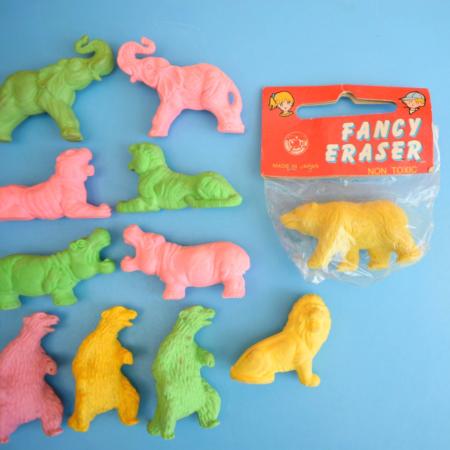 Vintage 1980s Collectable Erasers / Rubbers - Zoo Animals