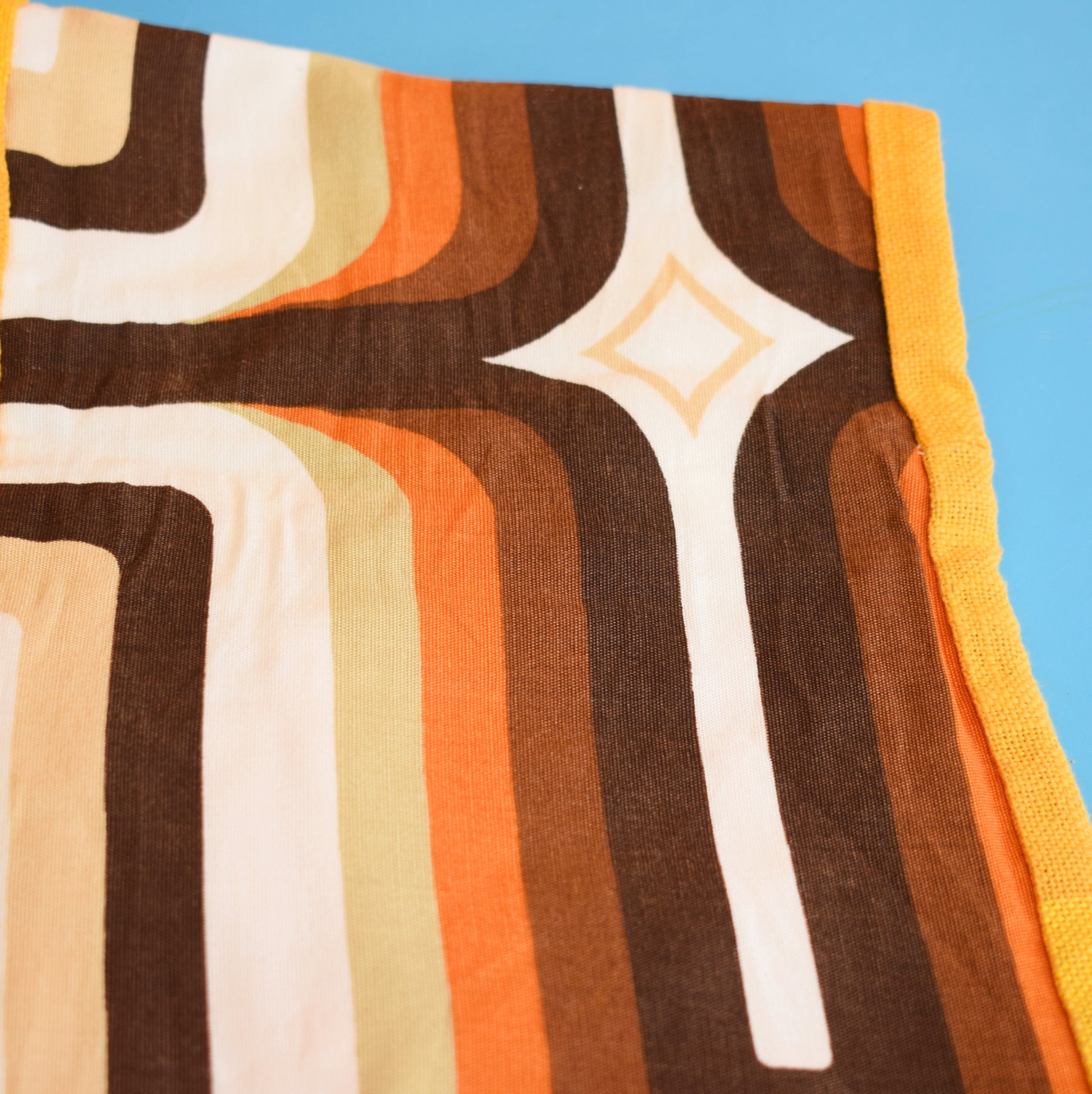 Vintage 1960s Homemade Oven Glove - Orange & Brown Geometric by Pineapple Retro