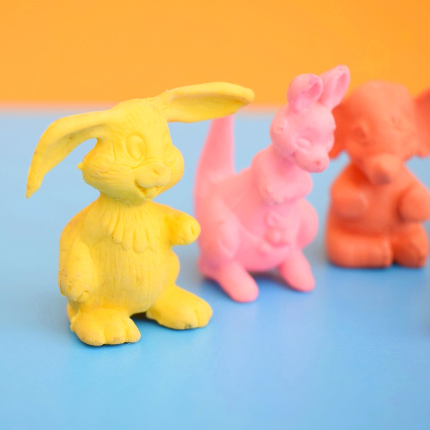 Vintage 1980s Collectable Erasers / Rubbers - Pencil Topper / Animals