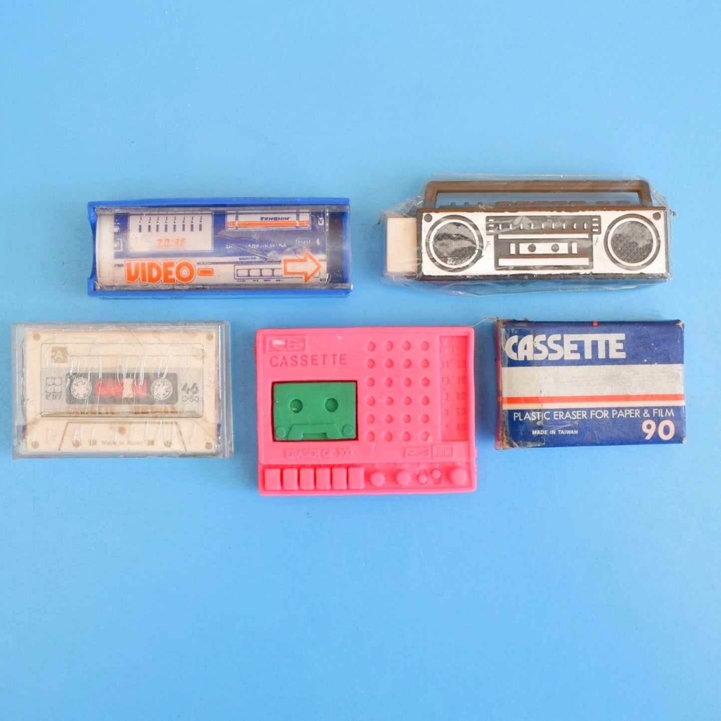 Vintage 1980s Collectable Erasers / Rubbers - Technology / Gamining
