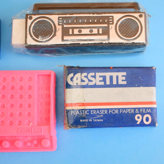 Vintage 1980s Collectable Erasers / Rubbers - Technology / Gamining x10