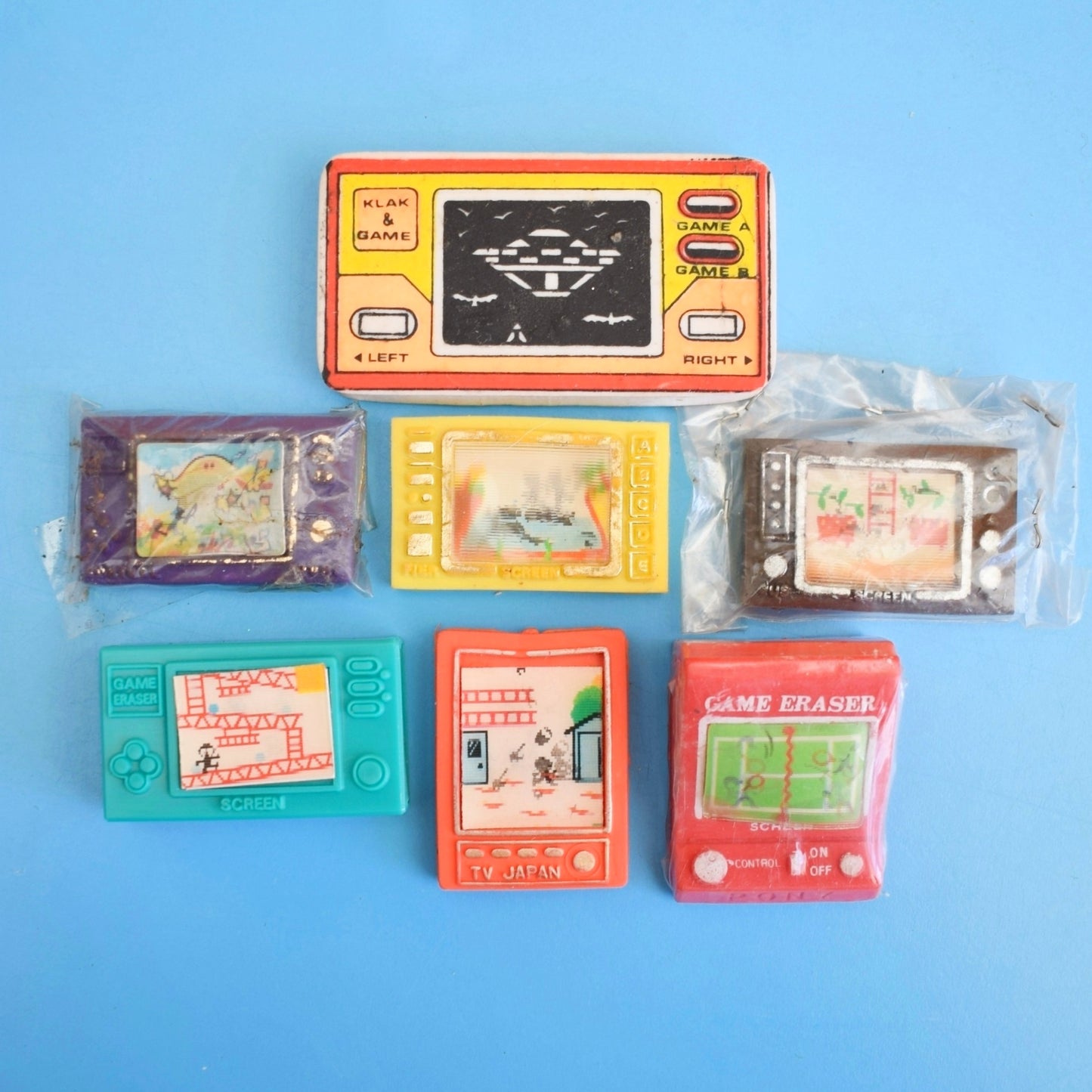 Vintage 1980s Collectable Erasers / Rubbers - Technology / Gamining