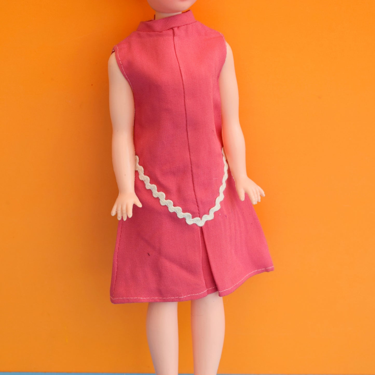 Vintage 1970s Sindy Doll Separates Outfit- Pink Shift Dress & Shoes by Pineapple Retro