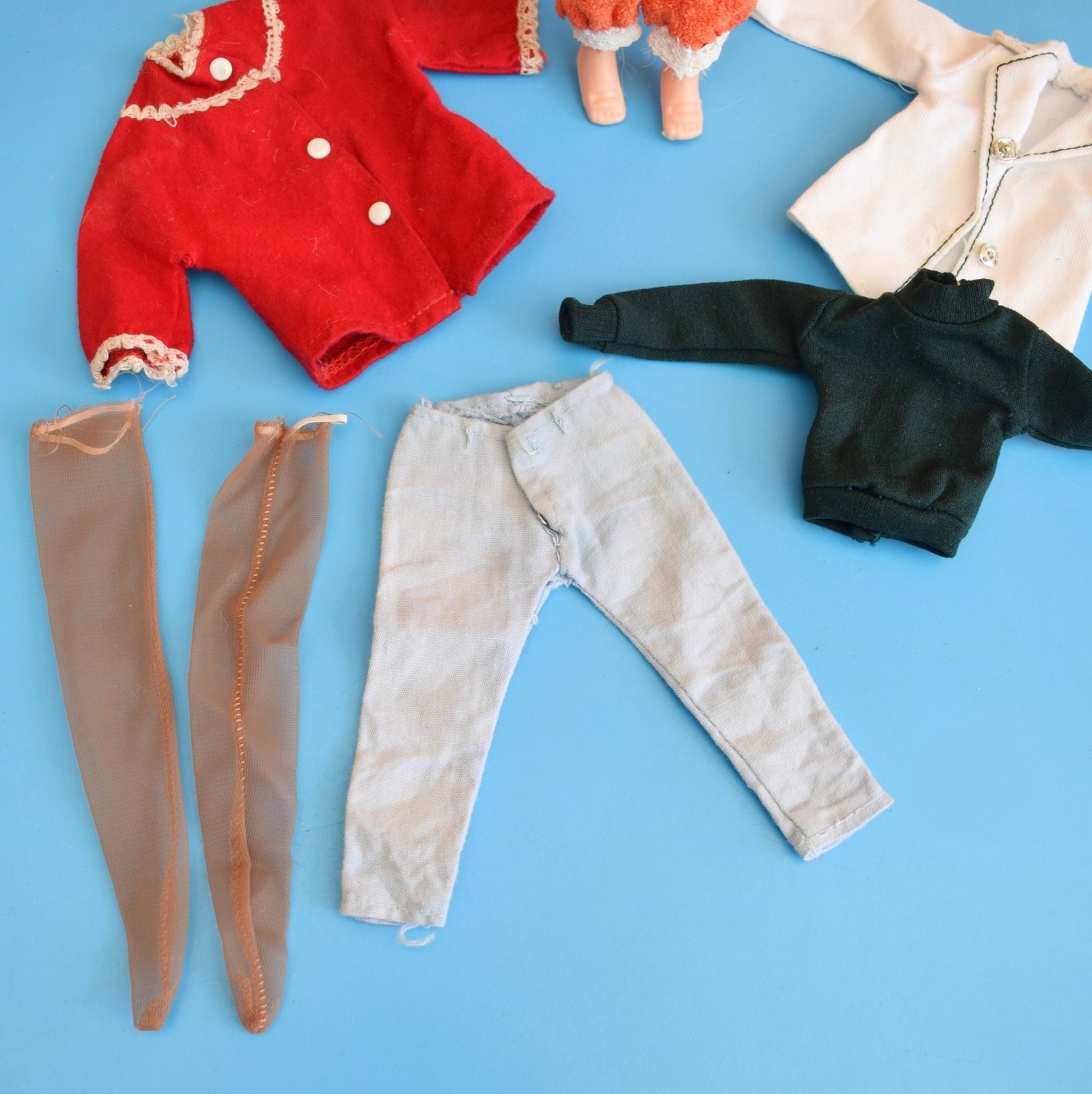 Vintage 1970s Sindy Doll Mixed Clothing Lot & Clone Doll by Pineapple Retro
