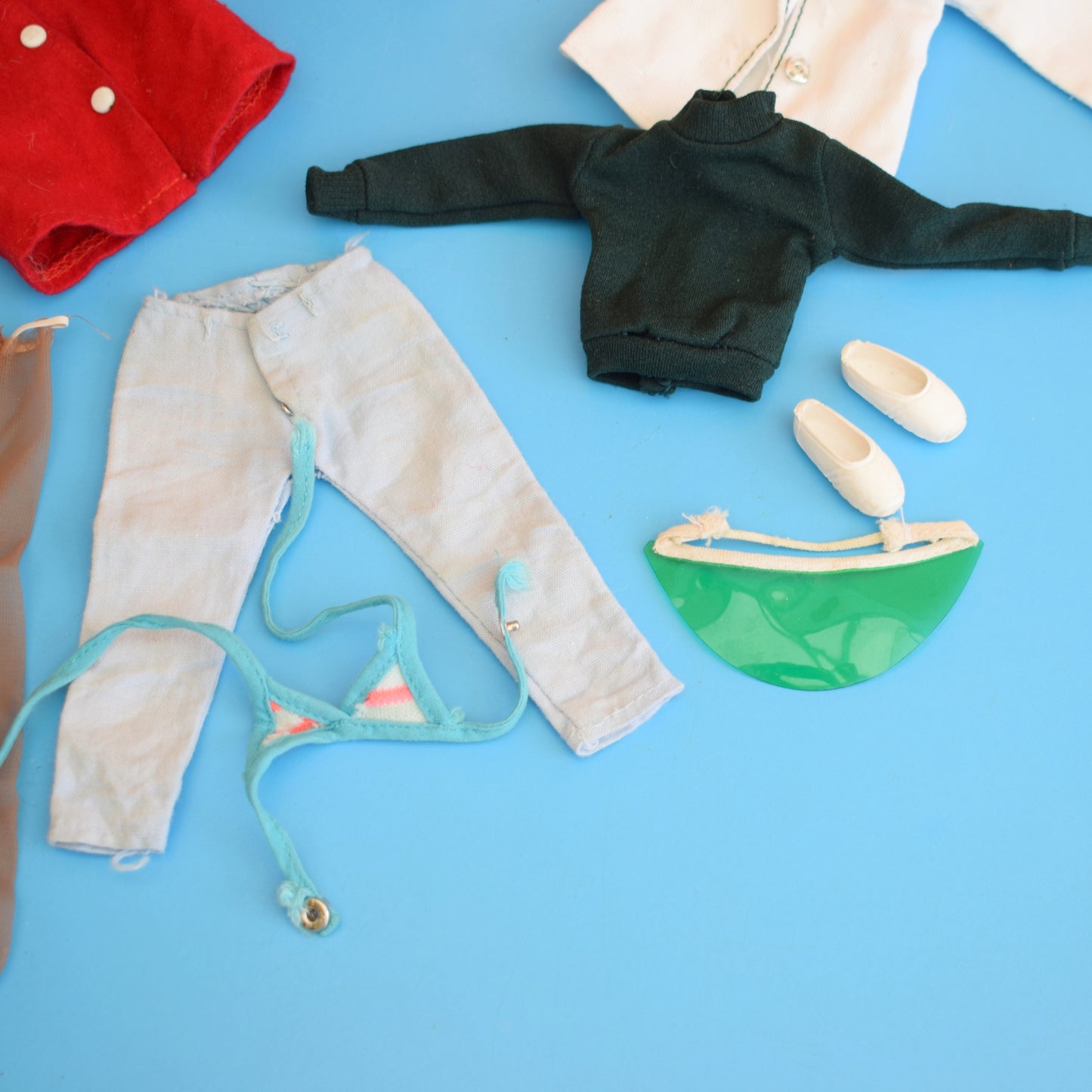 Vintage 1970s Sindy Doll Mixed Clothing Lot & Clone Doll by Pineapple Retro