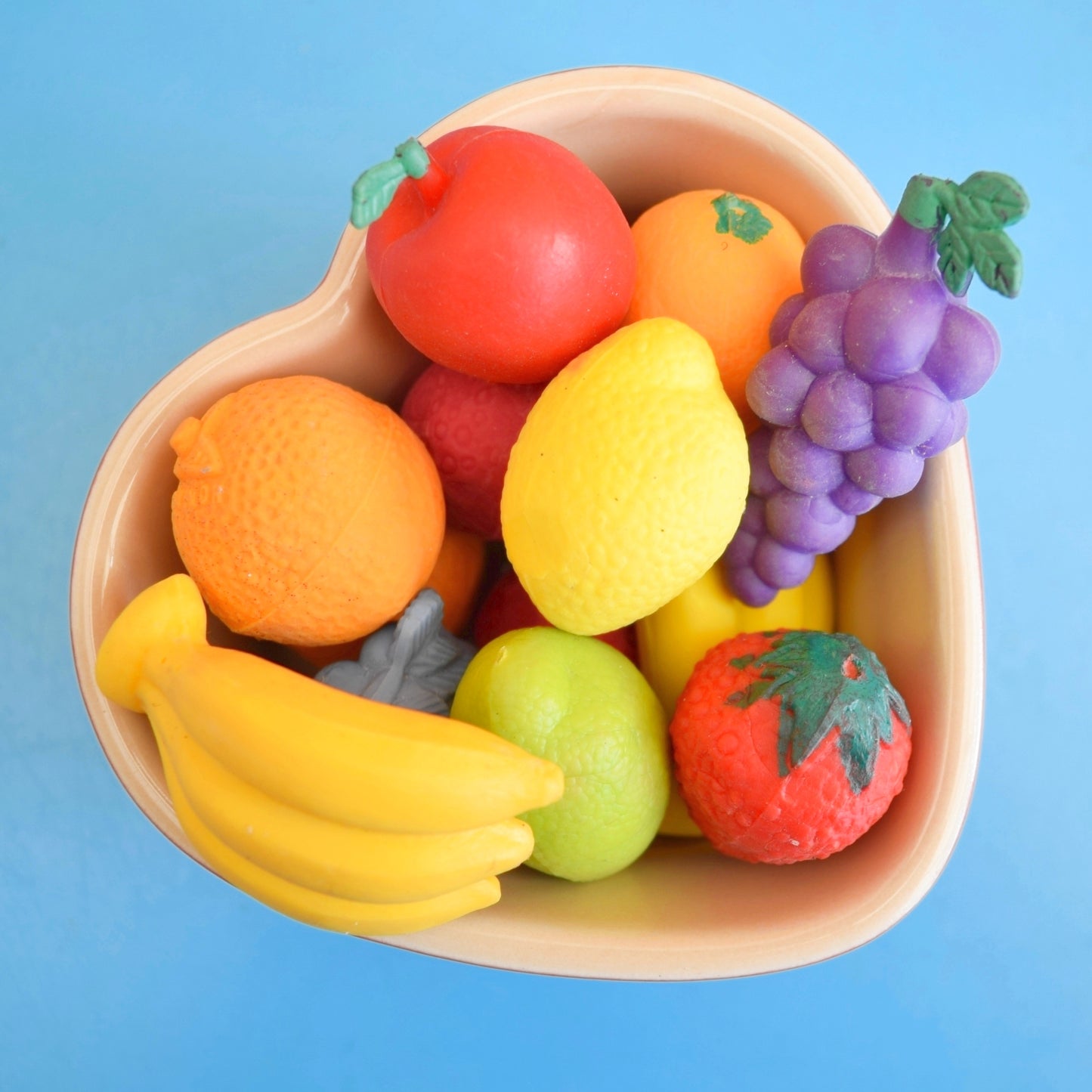 Vintage 1980s Collectable Erasers / Rubbers - Fruit Bowl (14) by Pineapple Retro