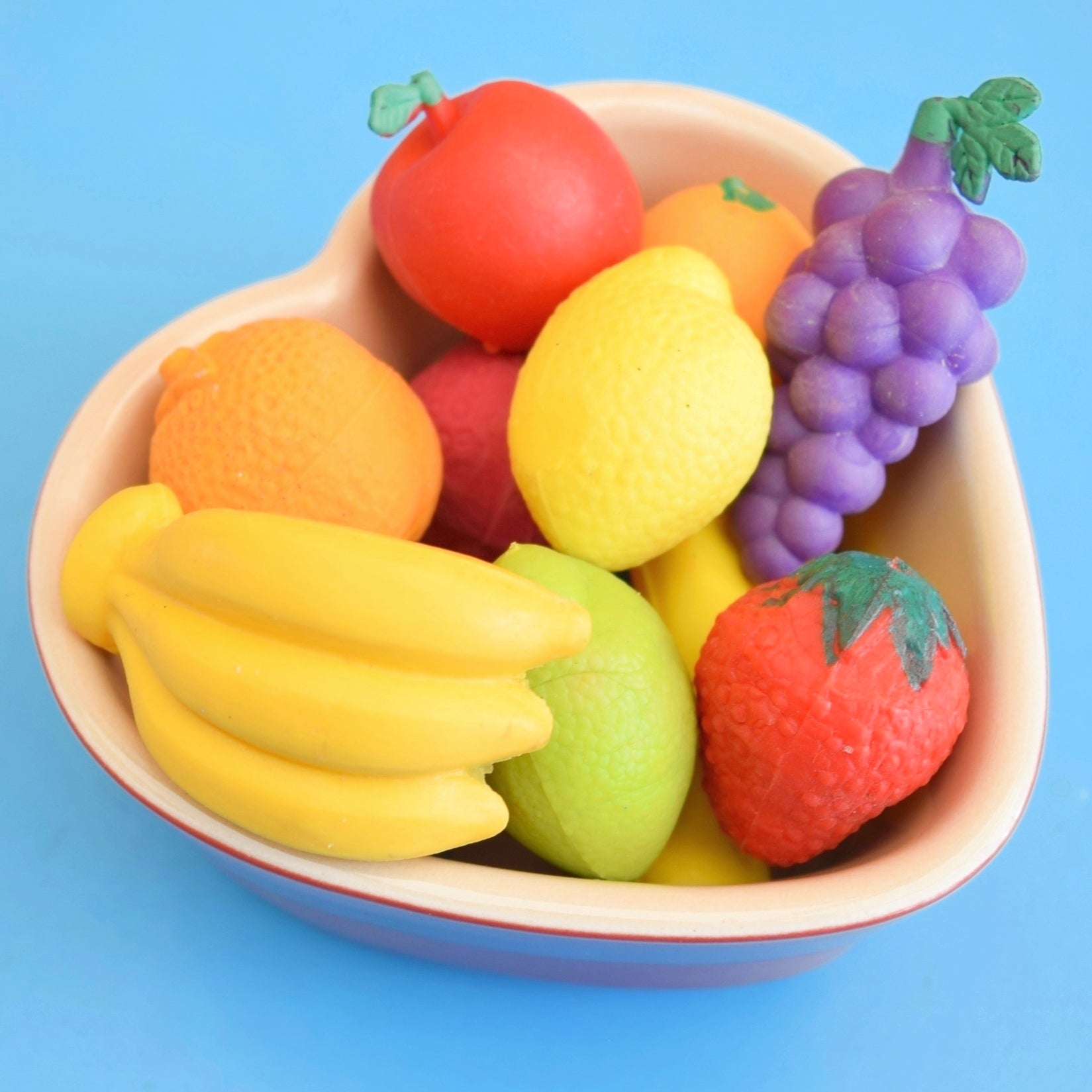 Vintage 1980s Collectable Erasers / Rubbers - Fruit Bowl (14) by Pineapple Retro