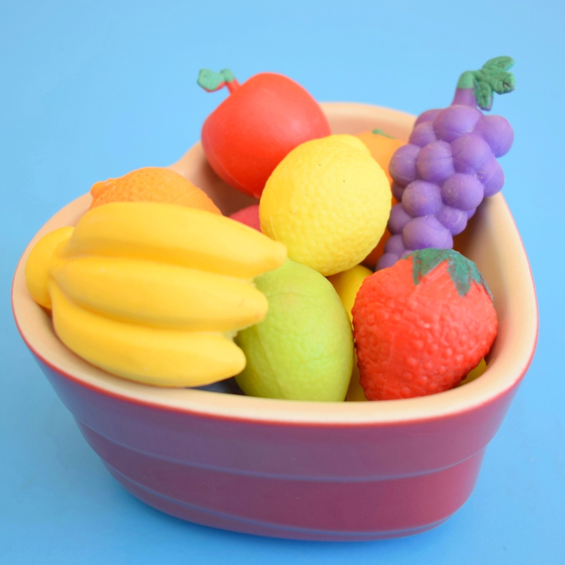 Vintage 1980s Collectable Erasers / Rubbers - Fruit Bowl (14) by Pineapple Retro