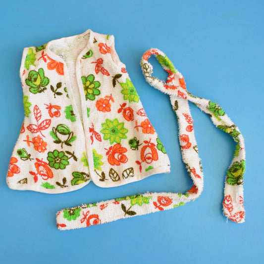 Vintage 1970s Towelling Flower Power Dolls Robe by Pineapple Retro