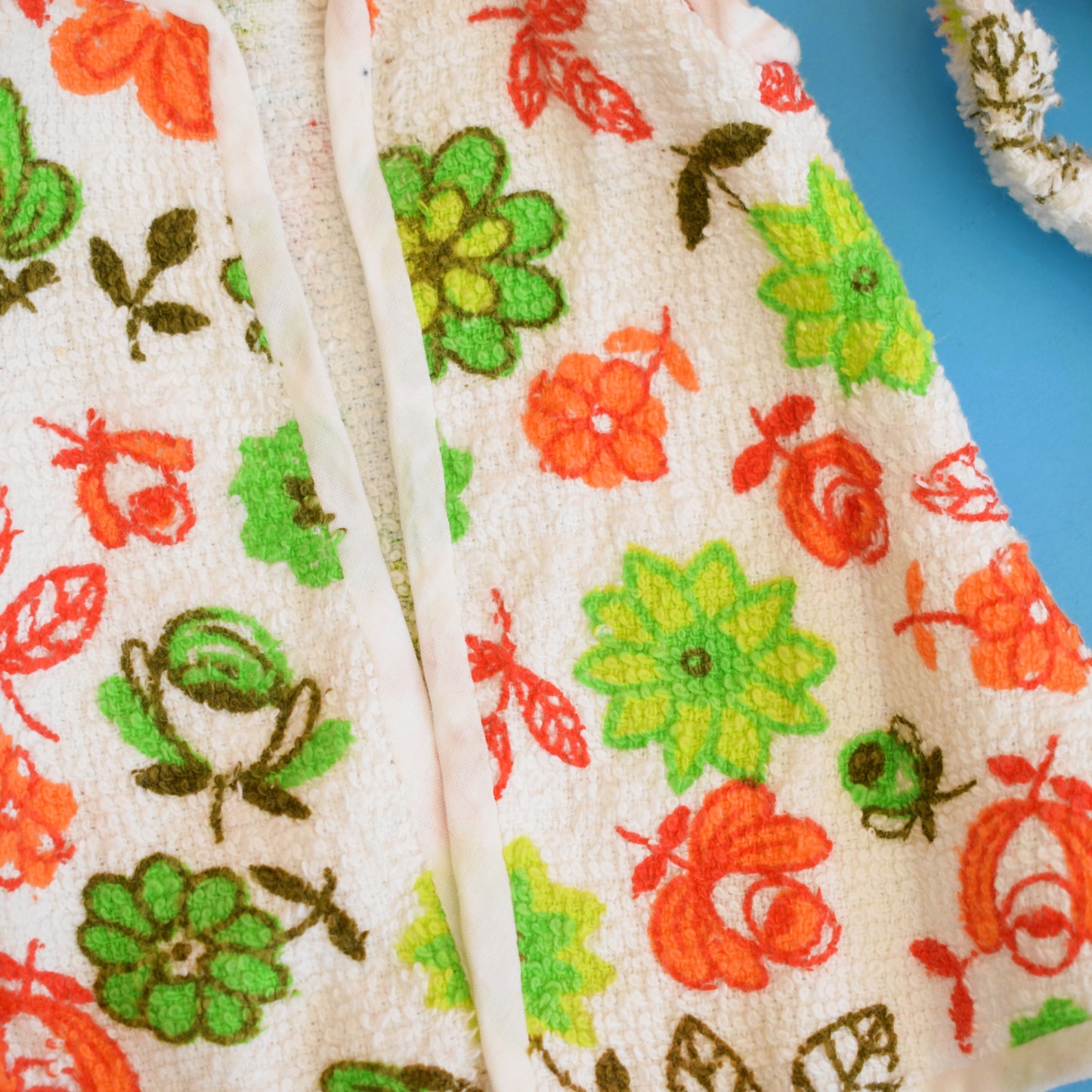 Vintage 1970s Towelling Flower Power Dolls Robe by Pineapple Retro