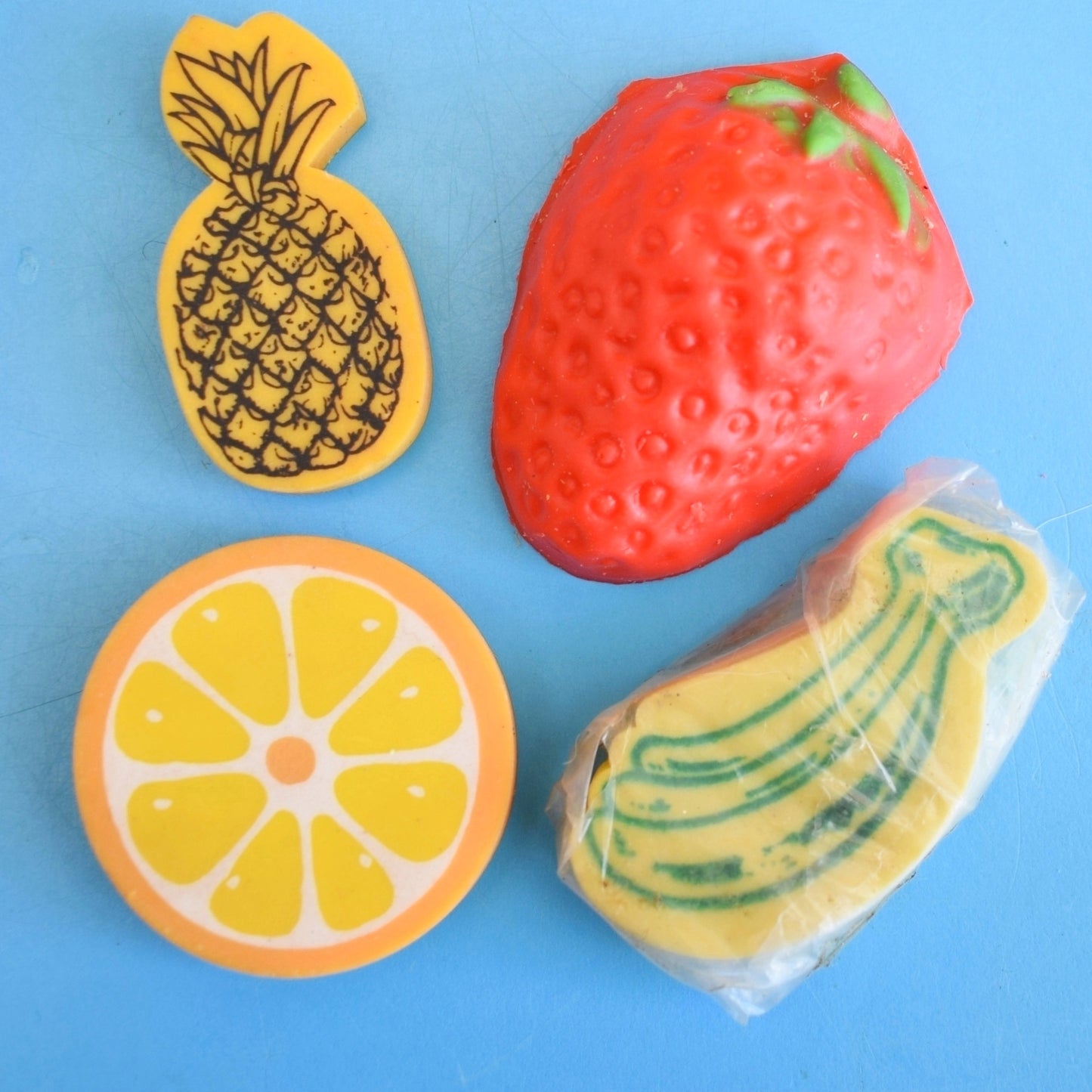 Vintage 1980s Collectable Erasers / Rubbers - Fruit Bowl (14) by Pineapple Retro