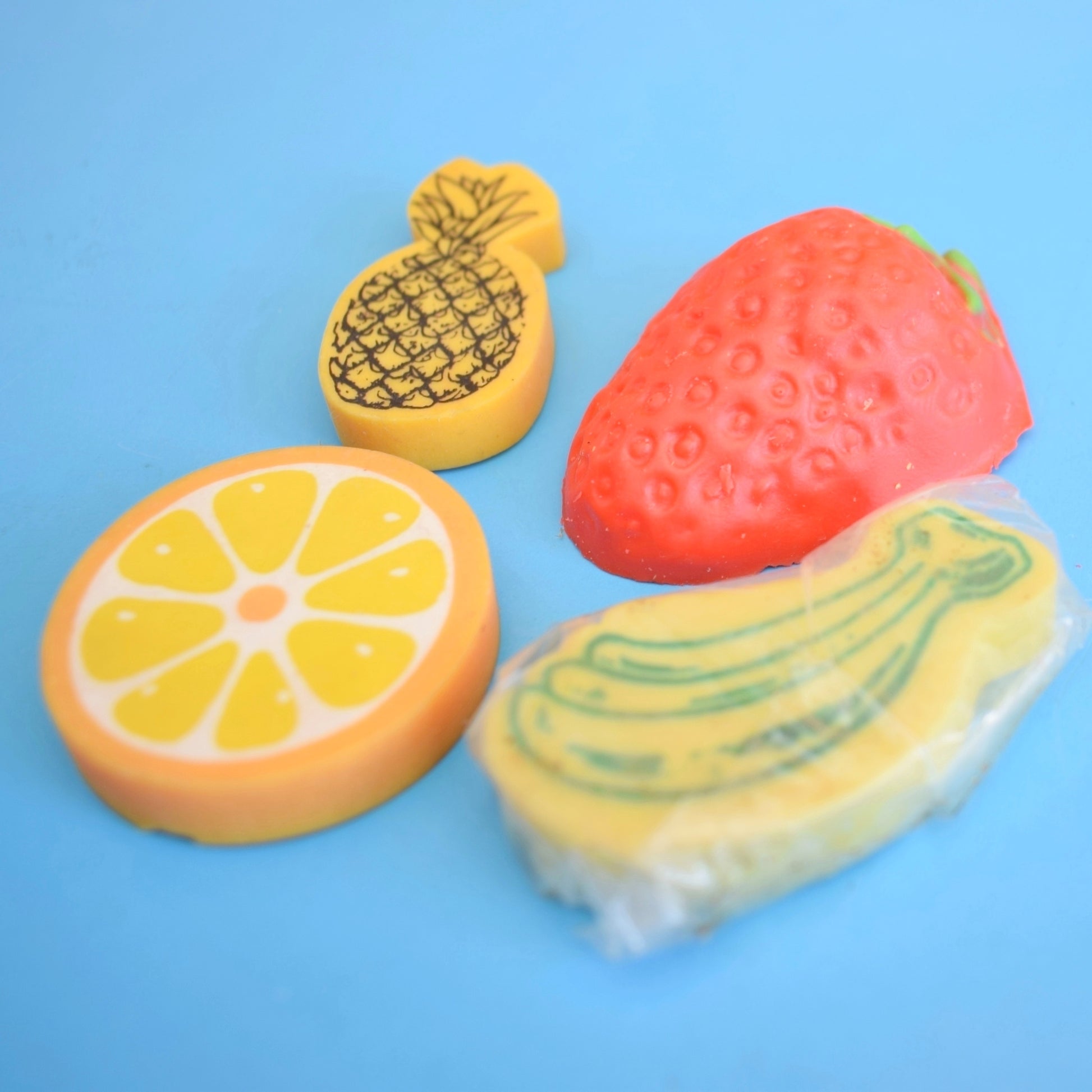 Vintage 1980s Collectable Erasers / Rubbers - Fruit Bowl (14) by Pineapple Retro