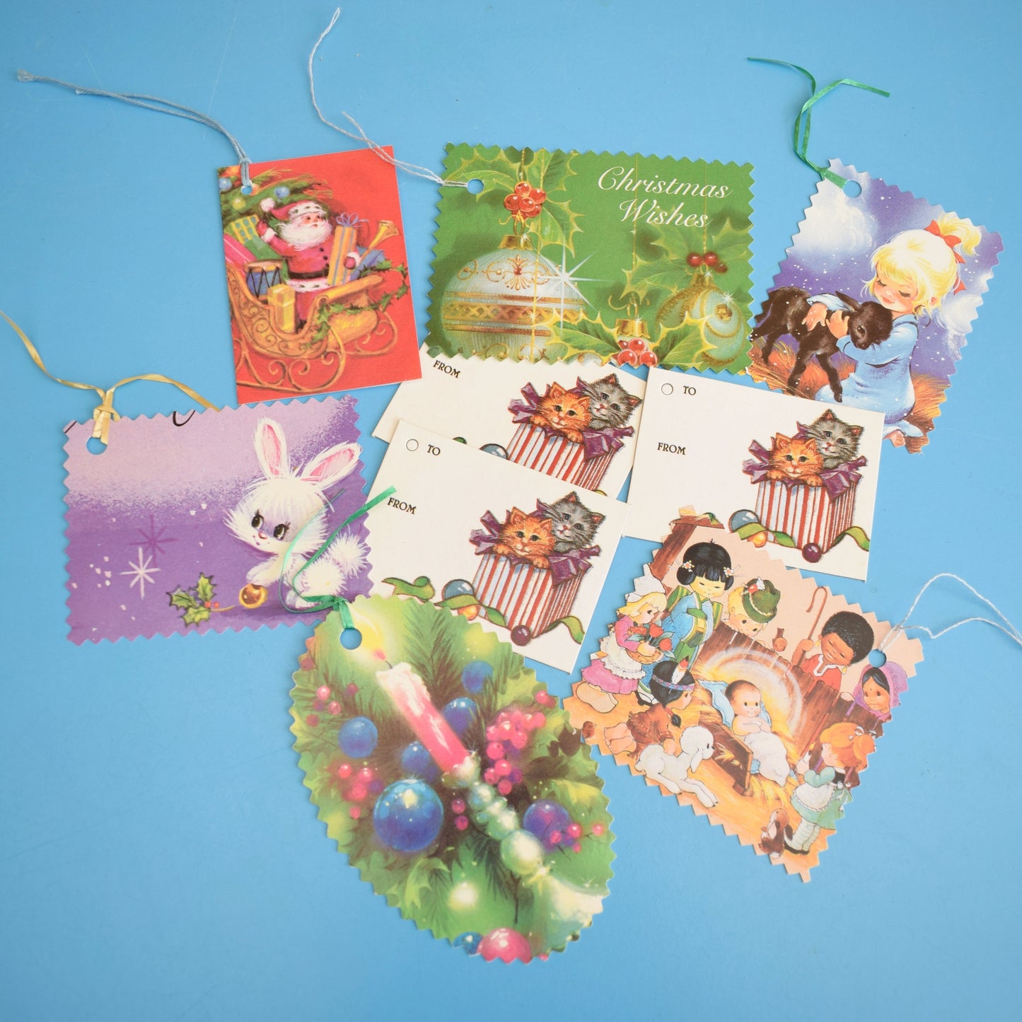 Vintage 1960s Gift Tags - Present Wrapping / Parcel Stickers by Pineapple Retro