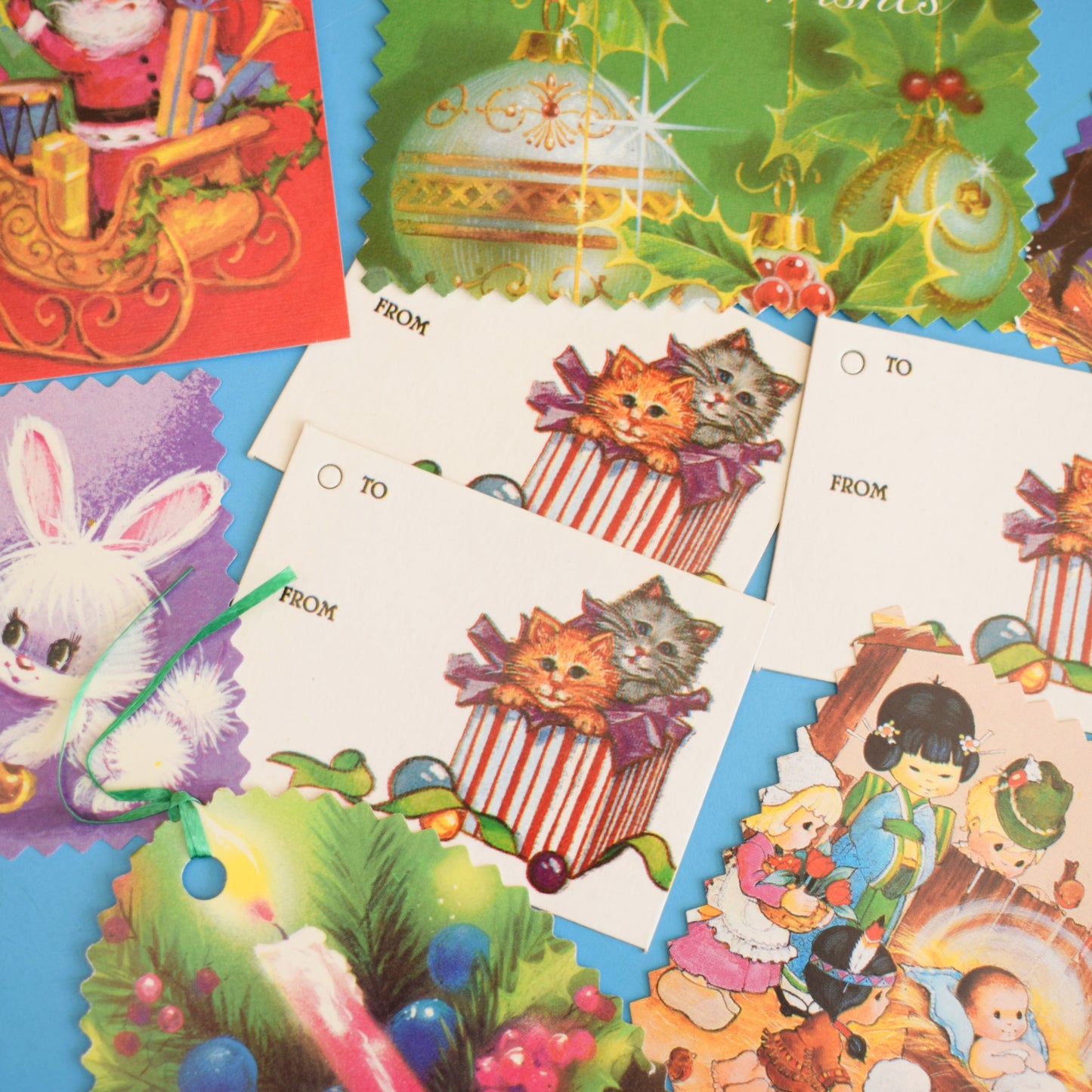 Vintage 1960s Gift Tags - Present Wrapping / Parcel Stickers by Pineapple Retro