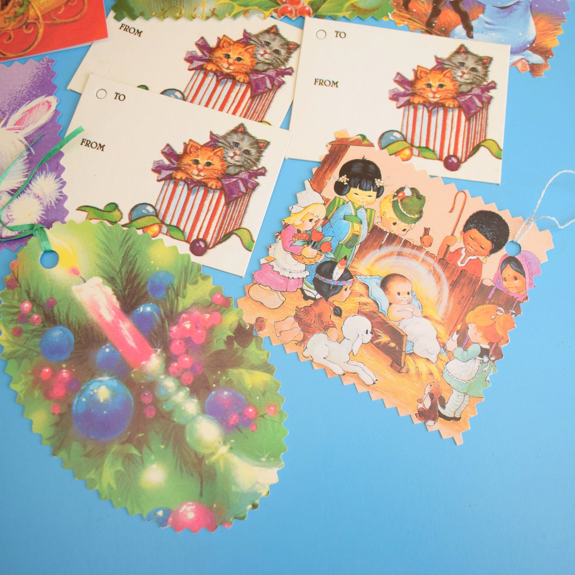 Vintage 1960s Gift Tags - Present Wrapping / Parcel Stickers by Pineapple Retro