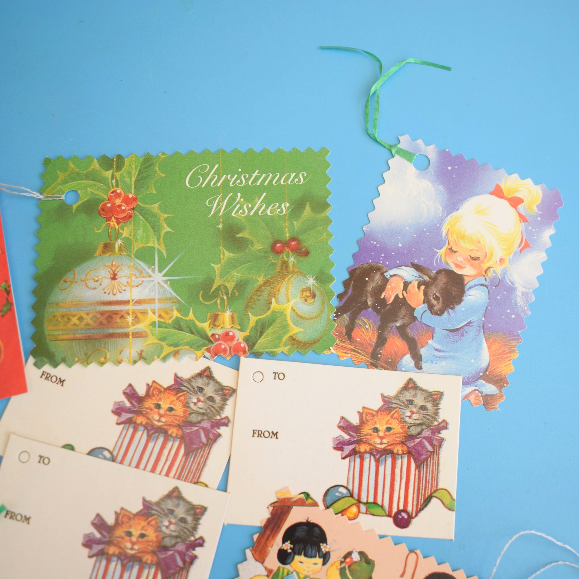 Vintage 1960s Gift Tags - Present Wrapping / Parcel Stickers by Pineapple Retro