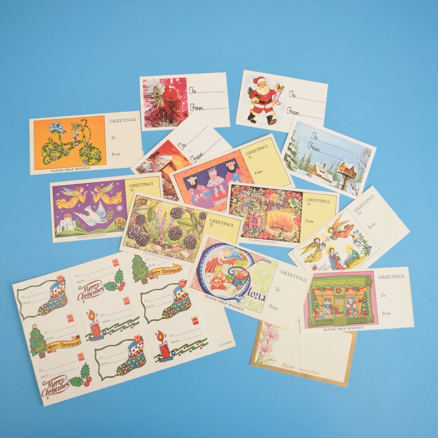 Vintage 1960s Gift Tags - Present Wrapping / Parcel Stickers by Pineapple Retro