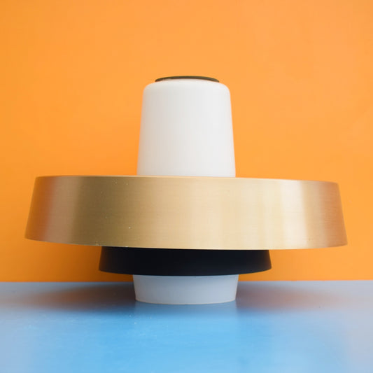 Vintage 1960s Light Fitting / Shade - UFO Glass/ Alu by Pineapple Retro