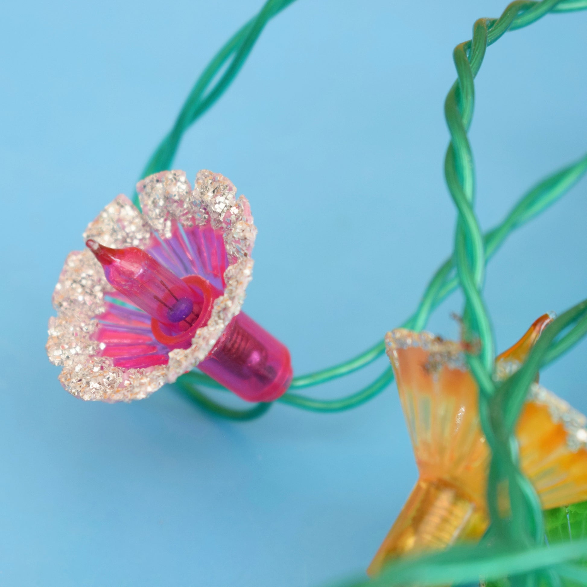 Vintage 1960s Christmas Glitter Flower Lights - Pifco by Pineapple Retro