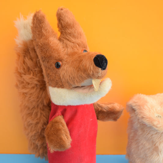 Vintage 1970s Book/ Hand Puppets - Basil Brush/ Gordon by Pineapple Retro