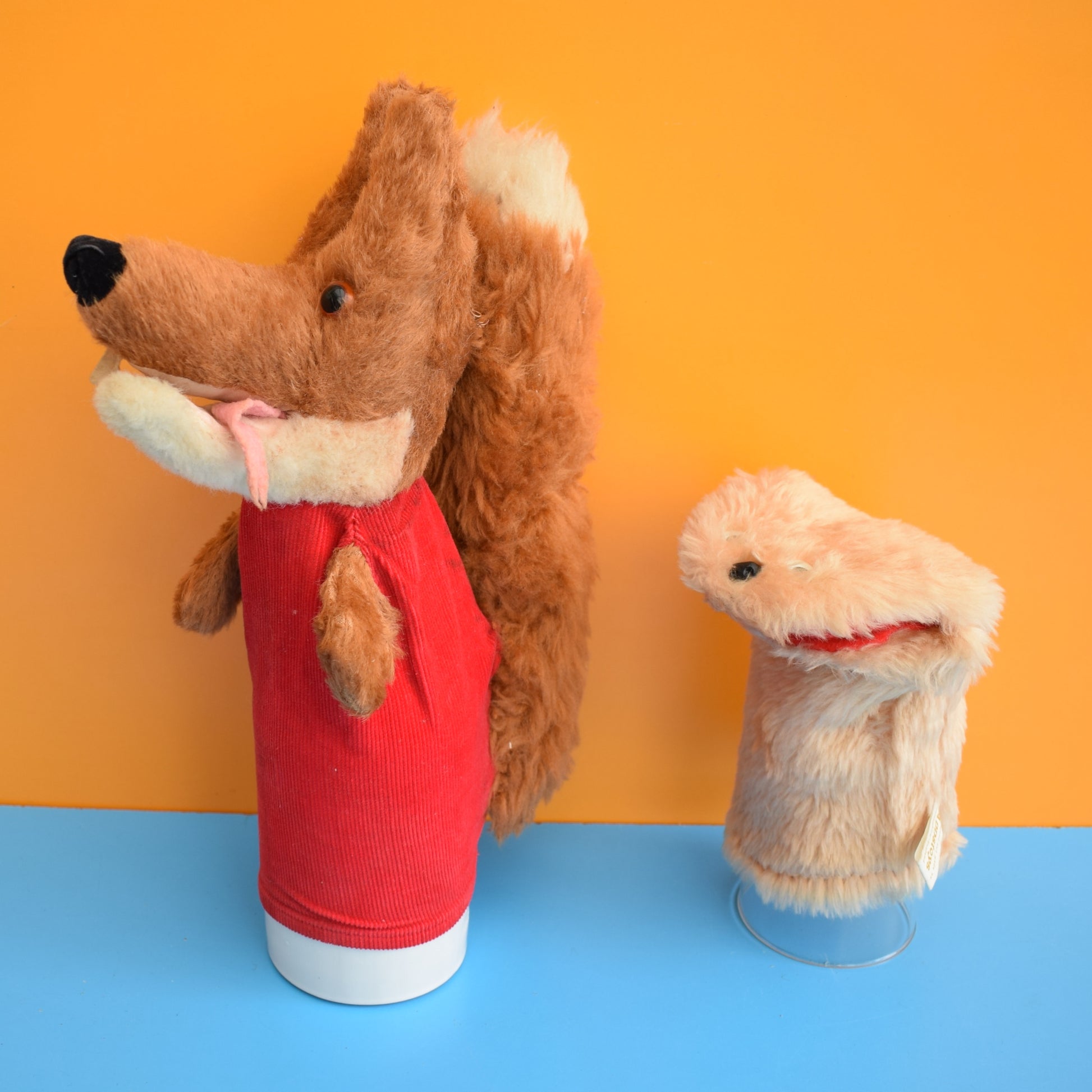 Vintage 1970s Book/ Hand Puppets - Basil Brush/ Gordon by Pineapple Retro