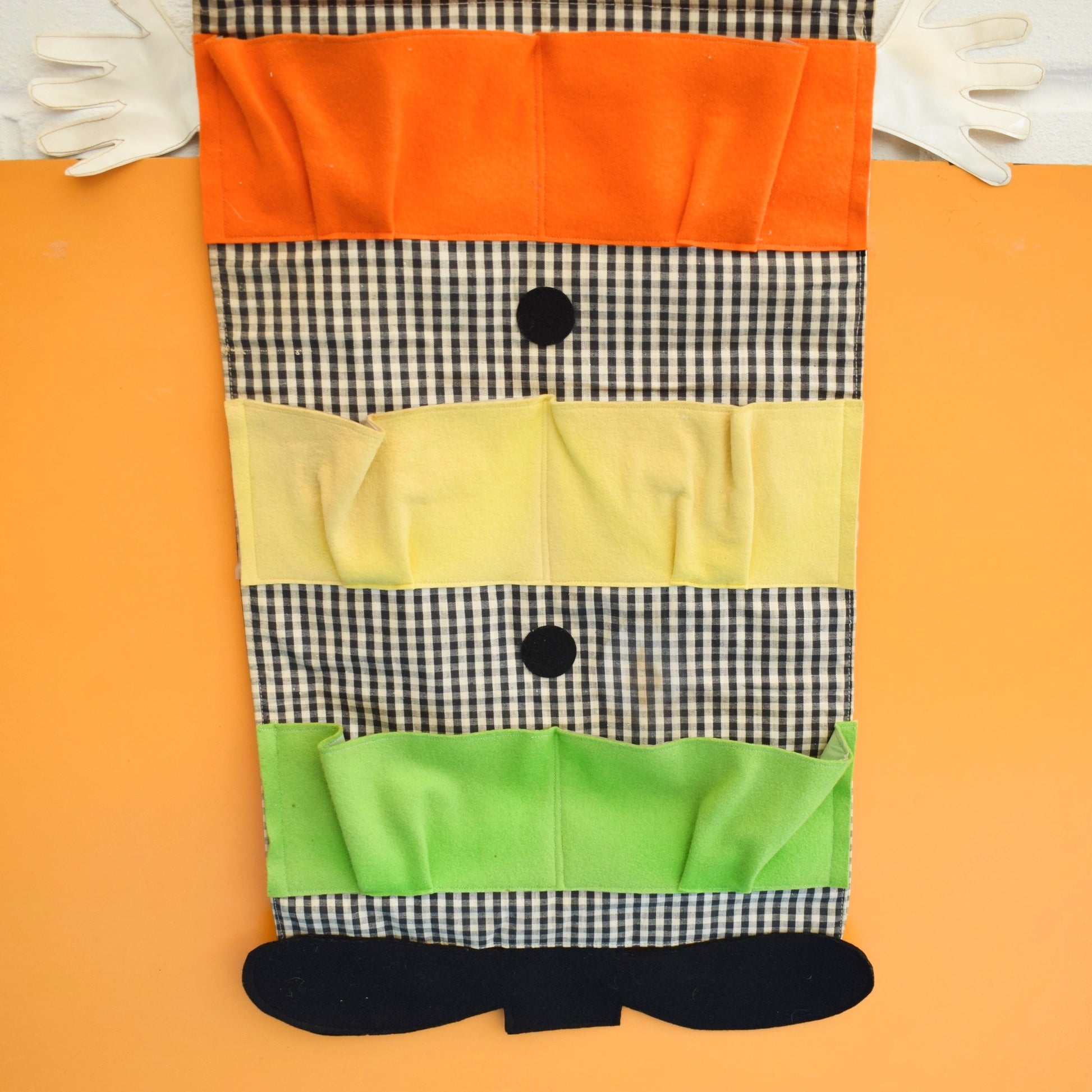 Vintage 1960s Clown Fabric Wall Tidy- Toys/ Books Etc by Pineapple Retro