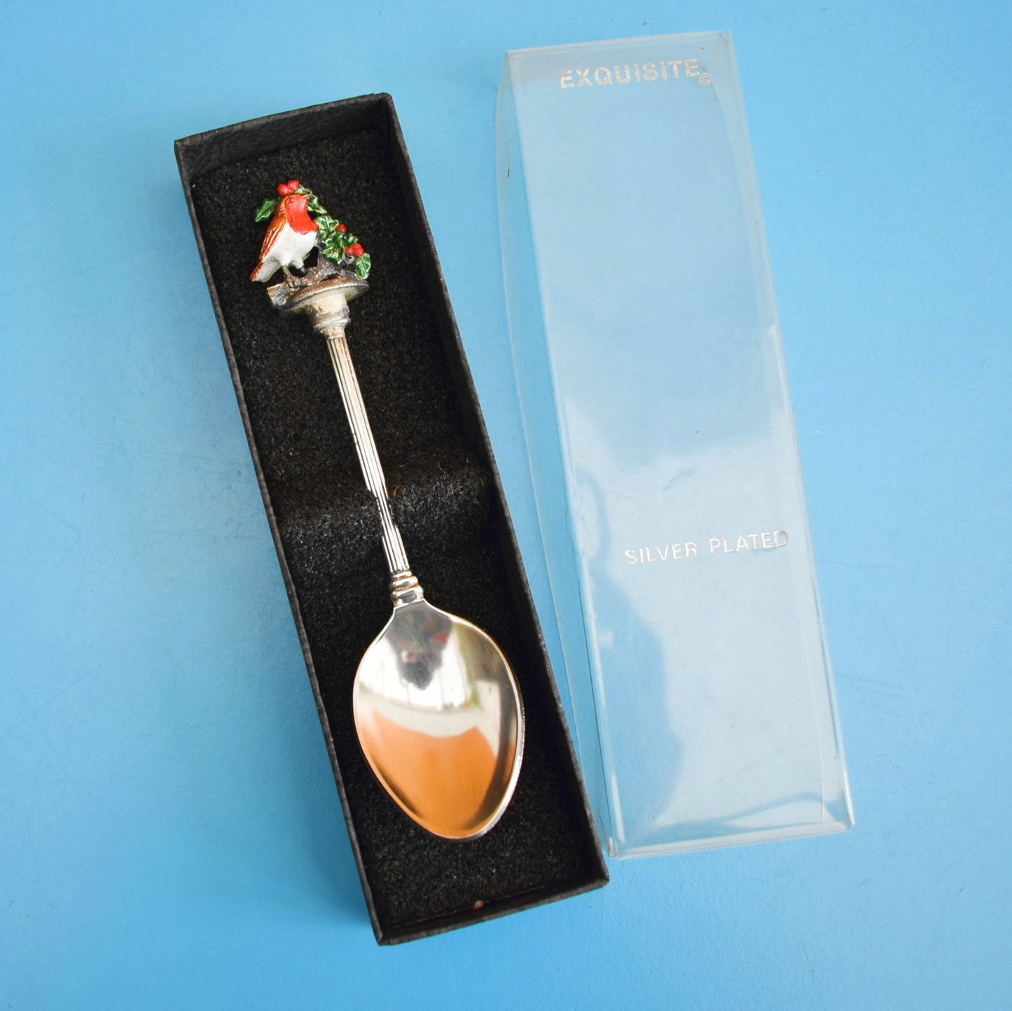 Vintage 1960s Boxed christmas Spoon - Robin by Vintage