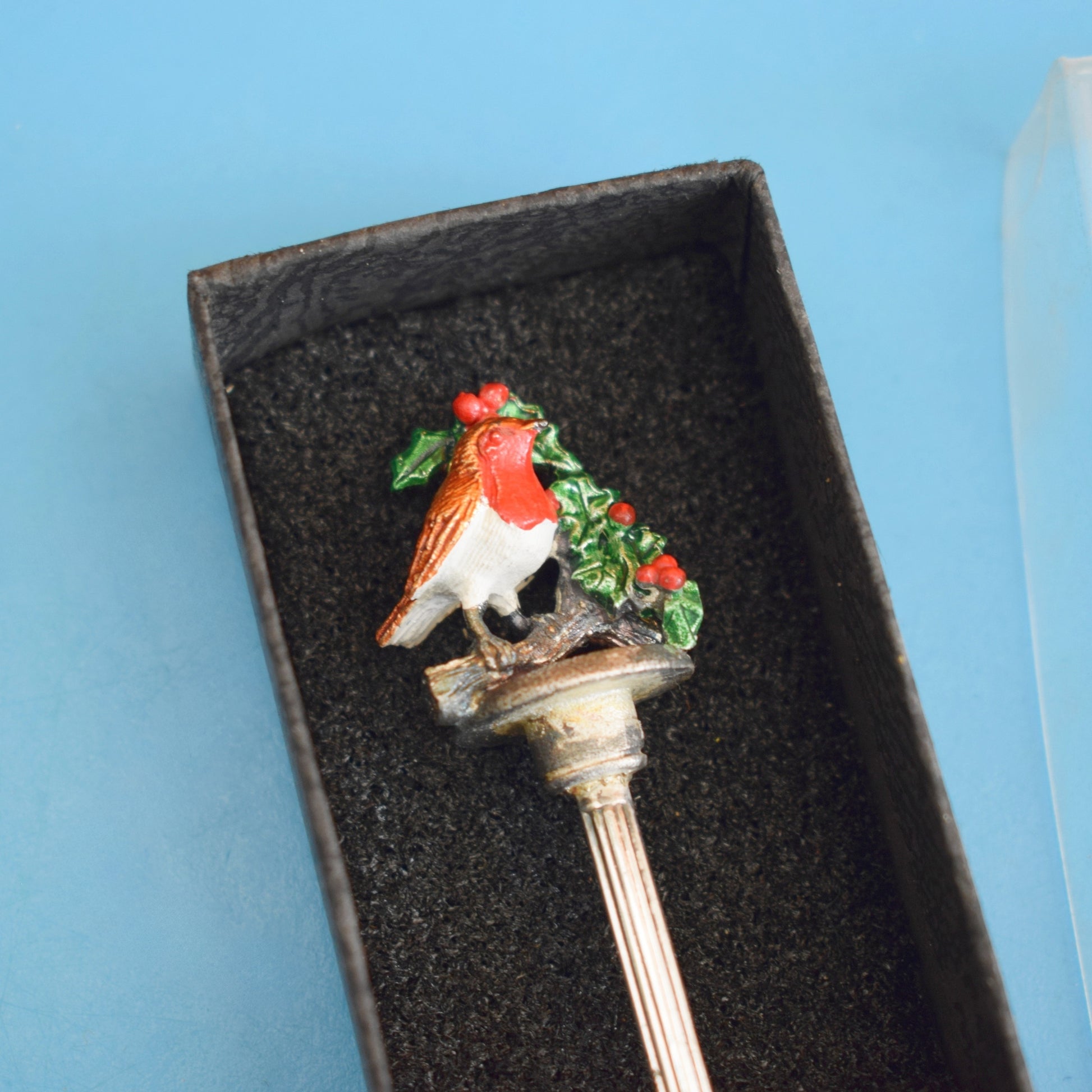 Vintage 1960s Boxed christmas Spoon - Robin by Vintage