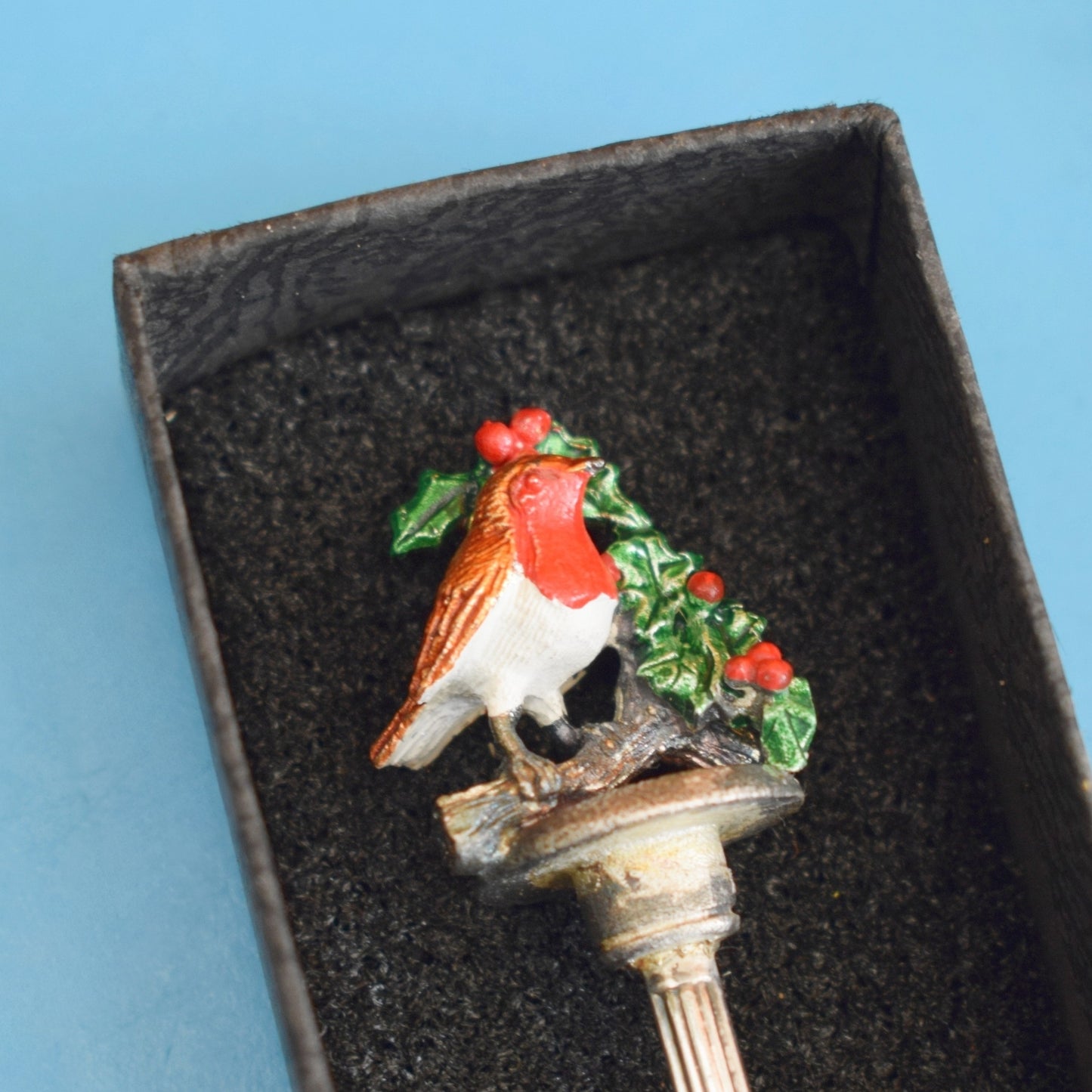 Vintage 1960s Boxed christmas Spoon - Robin by Vintage