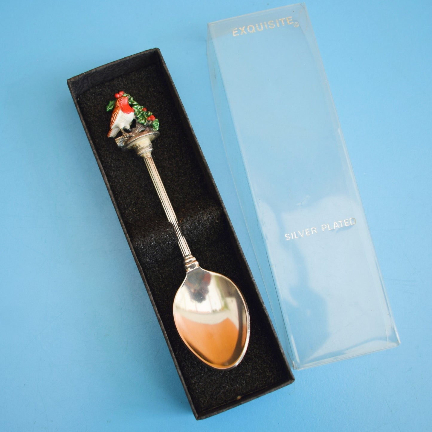 Vintage 1960s Boxed christmas Spoon - Robin by Vintage