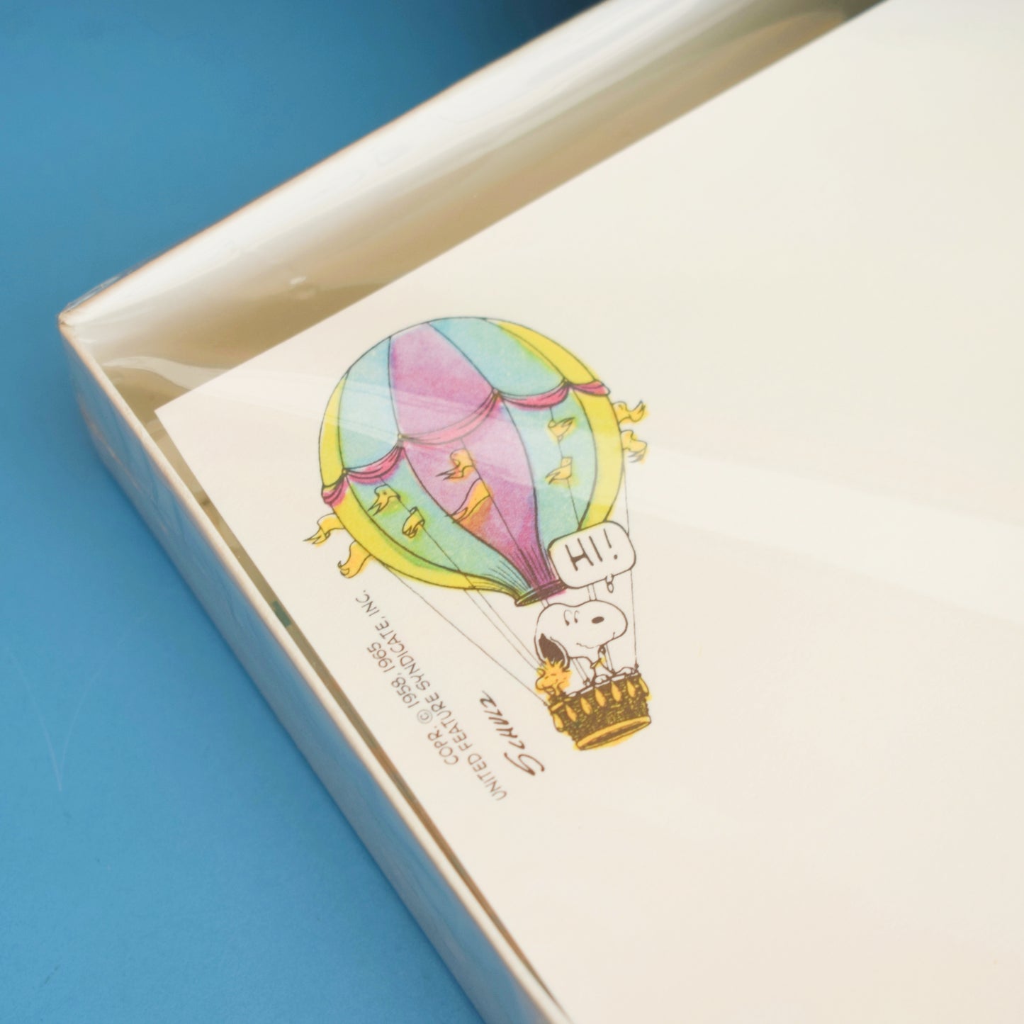 Vintage 1970s Snoopy Writing Paper Set - Hot Air Balloon