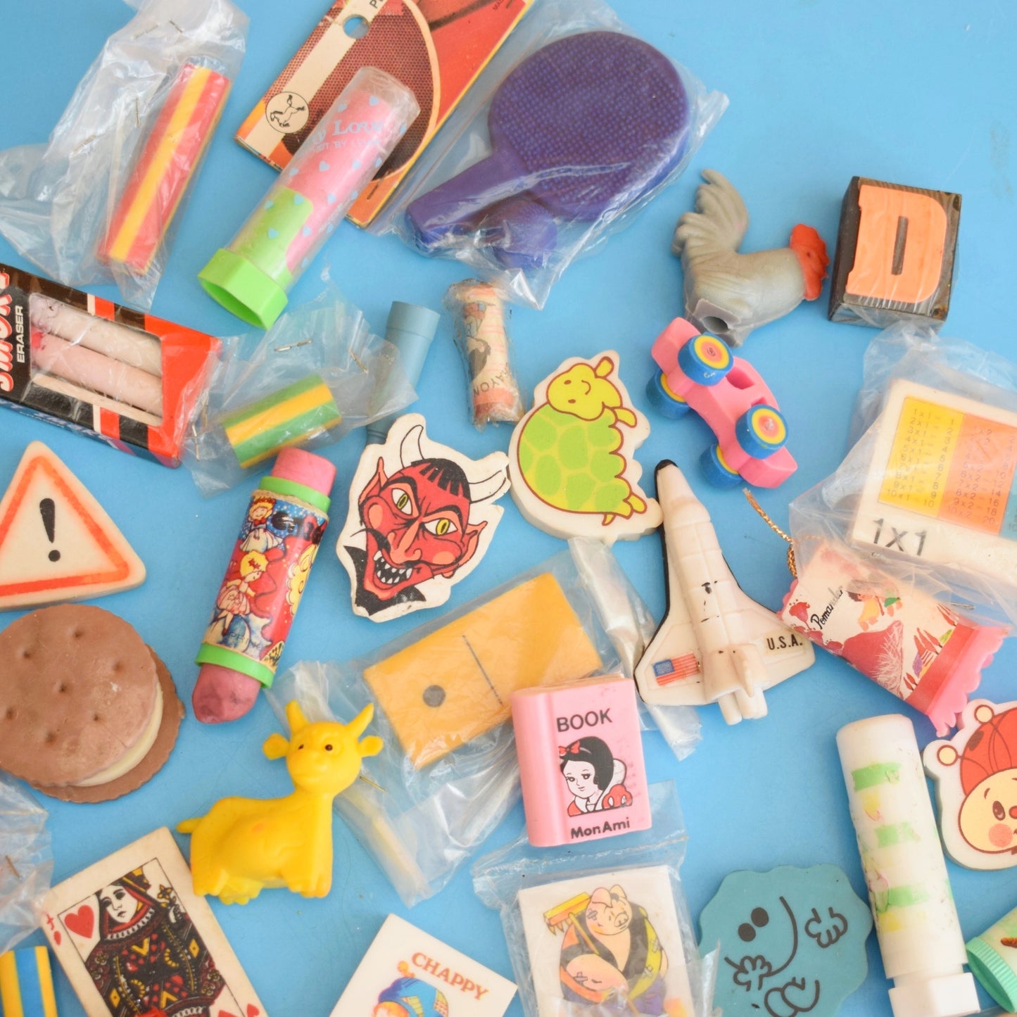 Vintage 1980s Collectable Erasers / Rubbers - Mixed Group x50 .