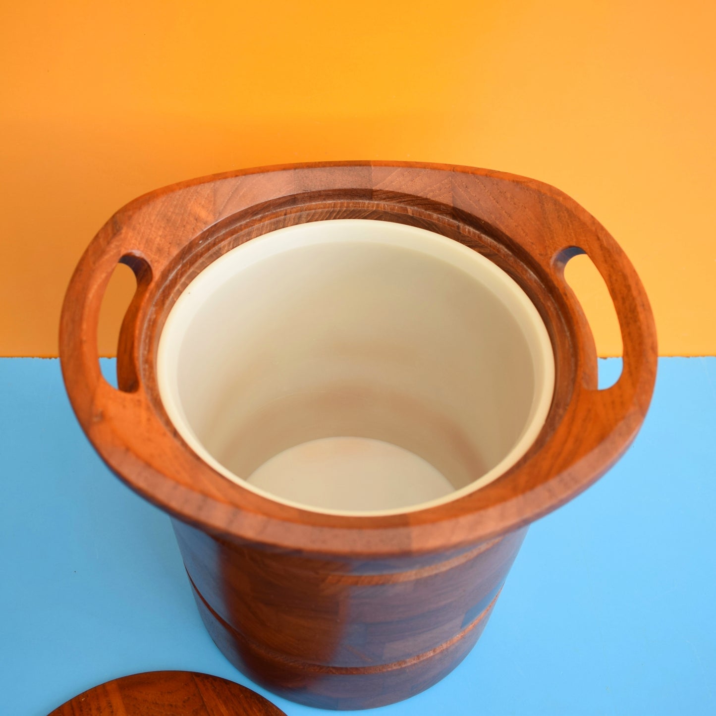 Vintage 1960s Teak Ice Bucket - ESB Denmark