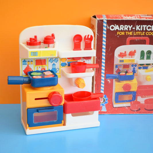 Vintage 1980s Plastic Toy Carry Kitchen- Boxed