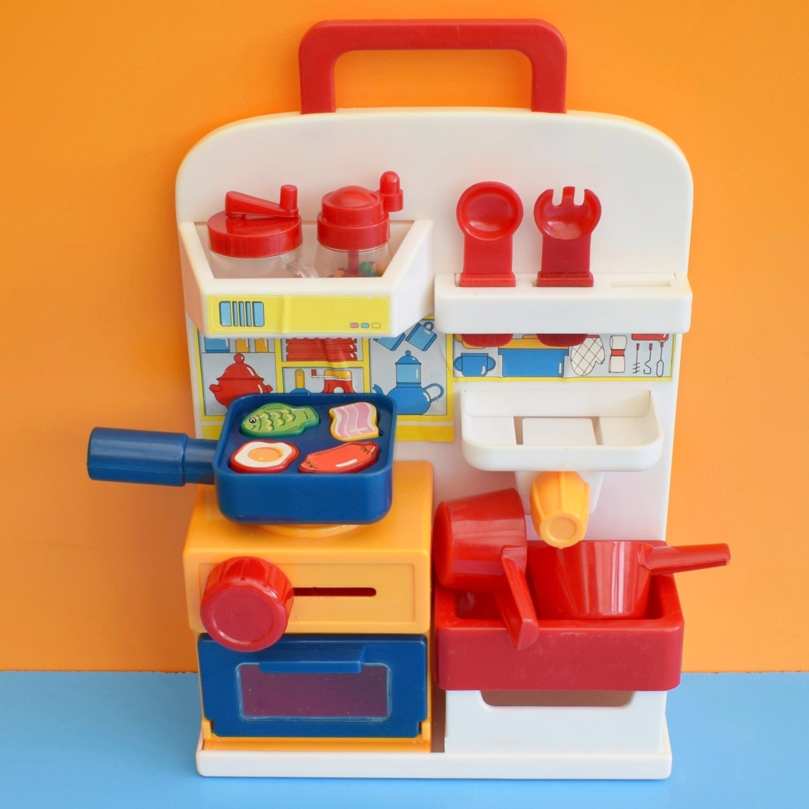 Fisher Price Kitchen 90s Vintage 1980s Plastic Toy Carry Kitchen