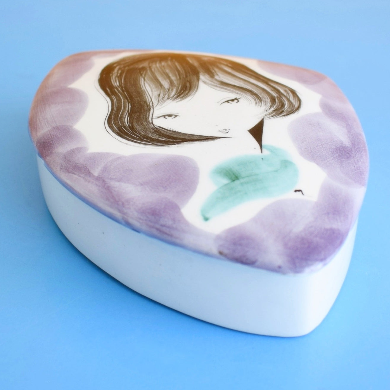 Vintage 1950s Ceramic Pot With Lid - Ceramica Di Milano - Italian - Lavender