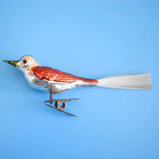 Vintage 1960s Fine Glass Clip On Bird