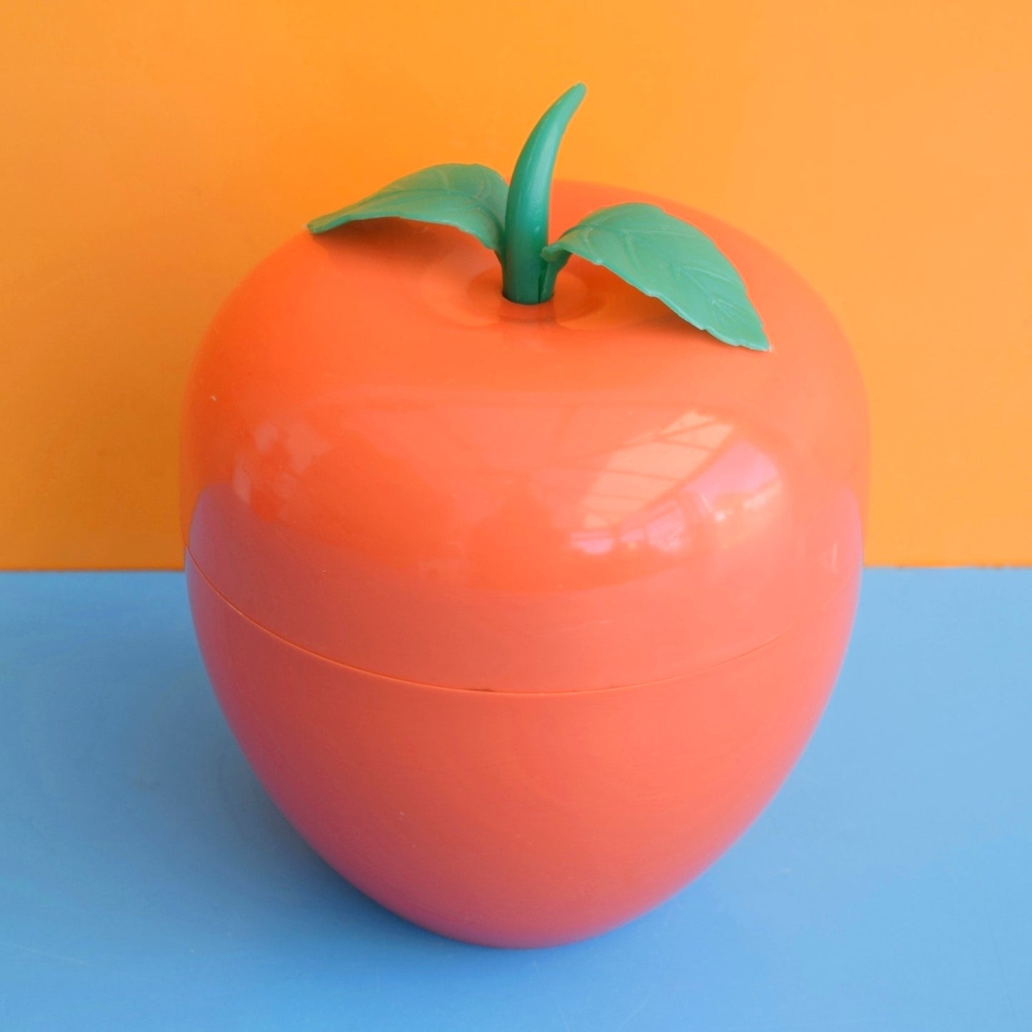 Vintage 1970s Plastic Apple Ice Bucket - Orange