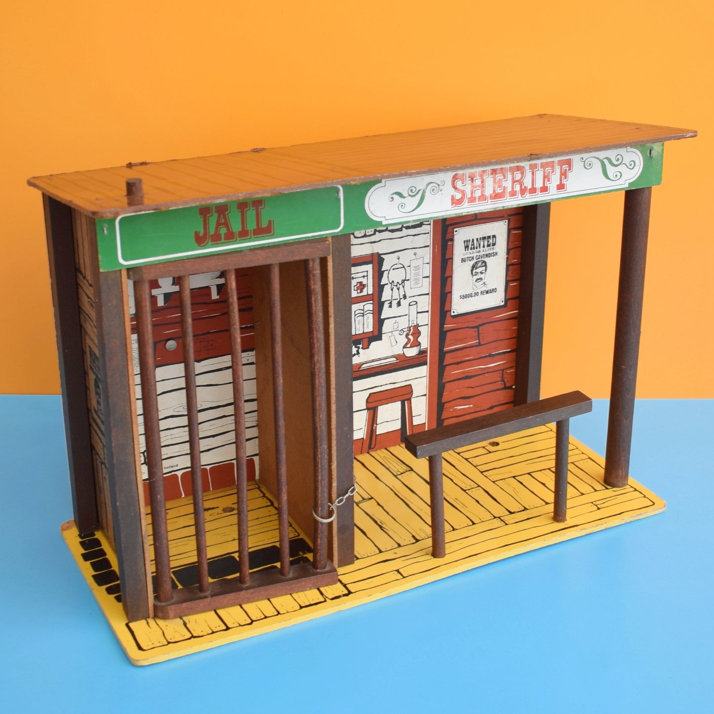 Vintage 1970s Wooden Lone Ranger Marx / Sio Playset - Sheriff Office / Jail by Pineapple Retro