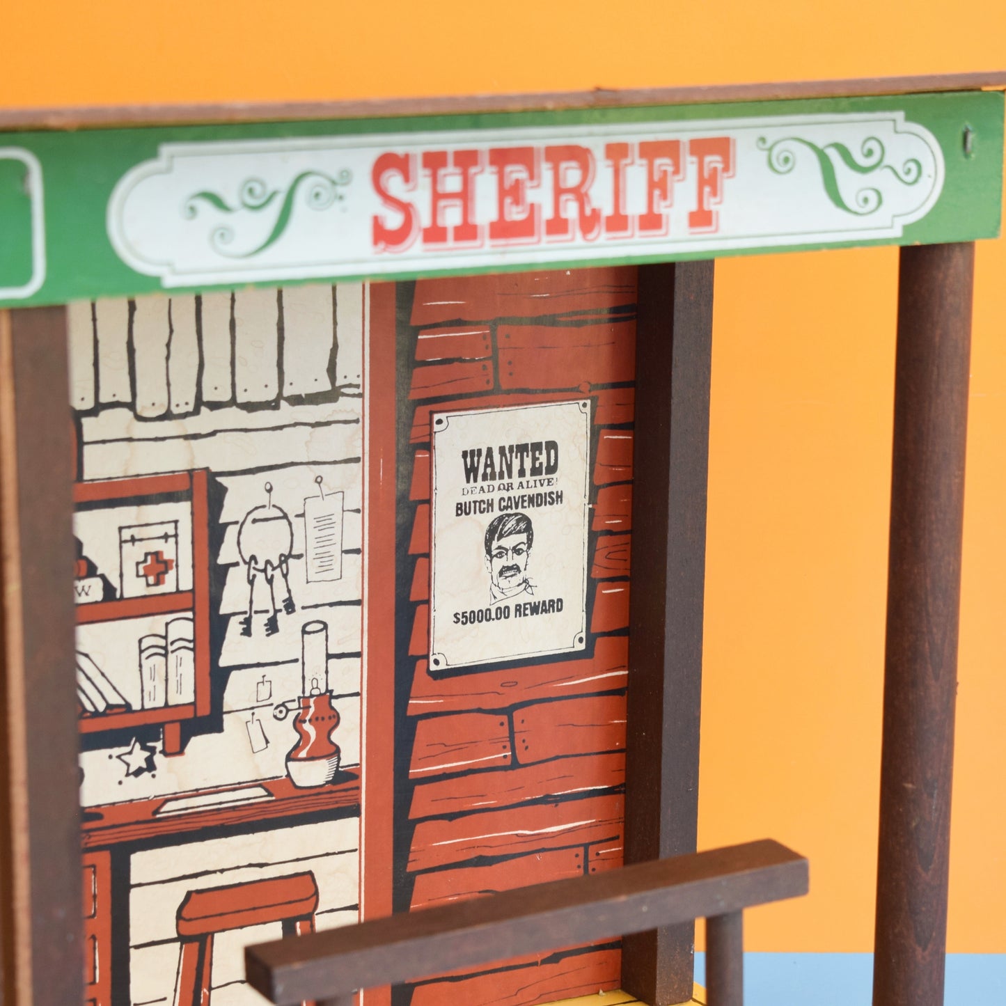 Vintage 1970s Wooden Lone Ranger Marx / Sio Playset - Sheriff Office / Jail by Pineapple Retro