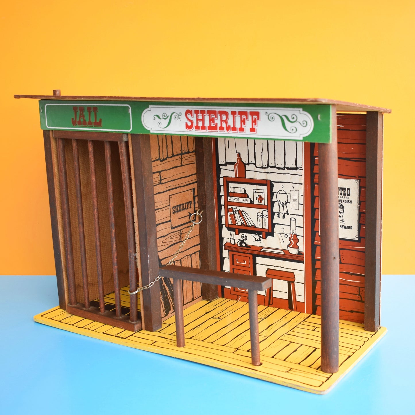 Vintage 1970s Wooden Lone Ranger Marx / Sio Playset - Sheriff Office / Jail by Pineapple Retro