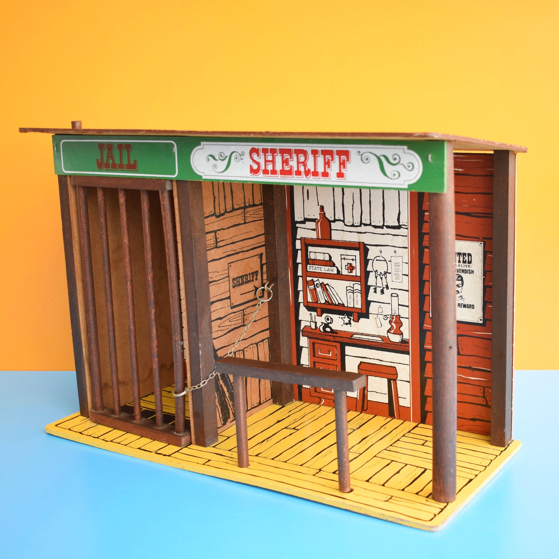 Vintage 1970s Wooden Lone Ranger Marx / Sio Playset - Sheriff Office / Jail by Pineapple Retro