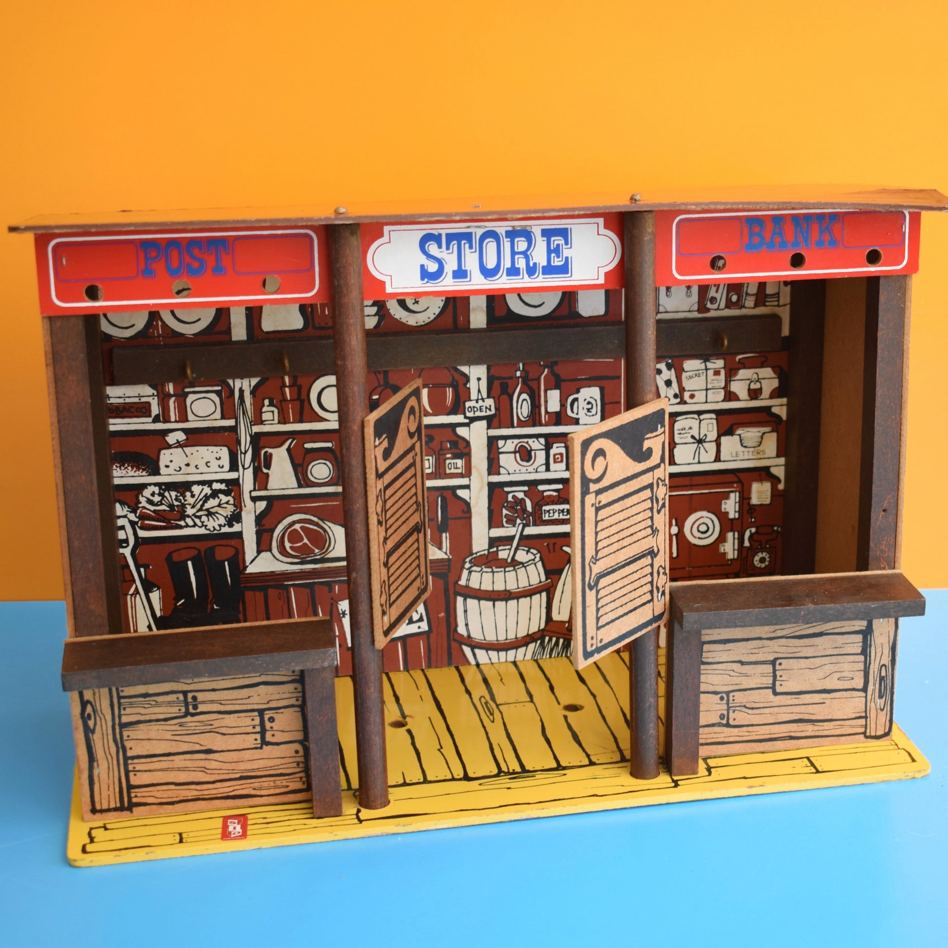 Vintage 1970s Wooden Lone Ranger Marx / Sio Play Set - Post Office / Bank / Store by Pineapple Retro